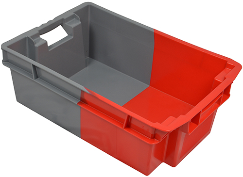 Rectangular pan 600 x 400 grey and red 