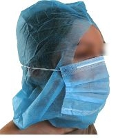 Cagoule avec masque non tissés bleus