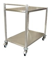 Stainless steel serving trolley