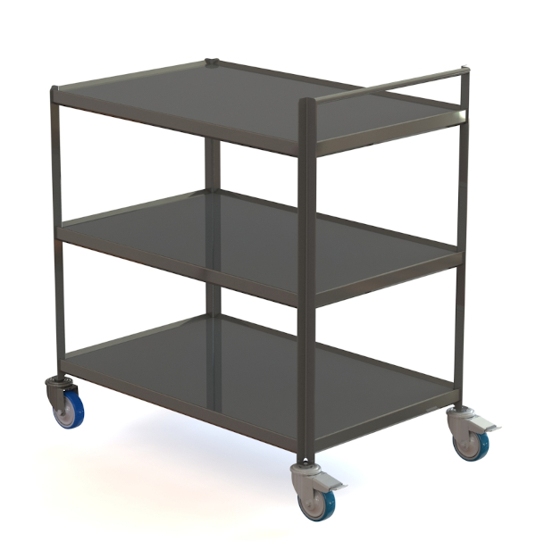 Stainless steel serving trolley without hollow body