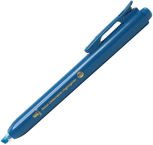Detectable retractable fluorescent highlighter