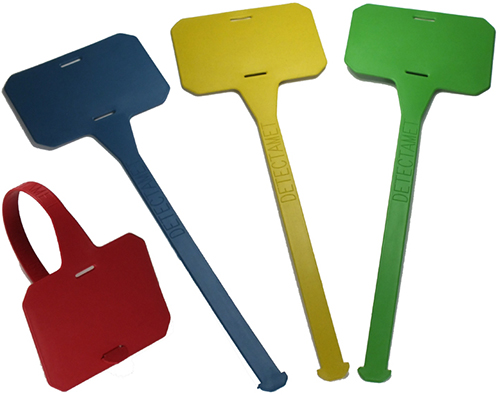 Detectable plastic tags