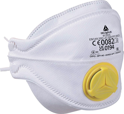 Masque FFP2 soupape pliable sans agrafes
