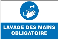 Panneau Lavage des mains obligatoire