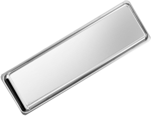 Rectangular stainless steel dish