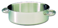Stainless steel saute pan with handles