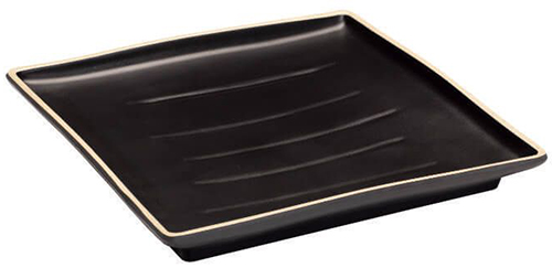 Black square terracotta plate