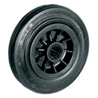 Rubber wheel with smooth hub