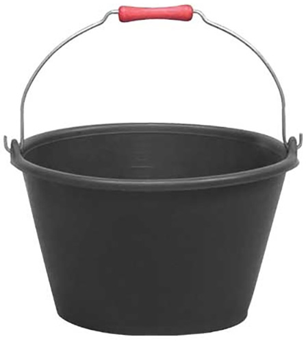 Seau polyéthylène noir 16 litres avec poignée