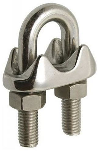 Stainless steel cable clamp with U bolt