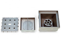 Stainless steel floor drain 250x250, bottom discharge