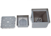 Stainless steel floor drain 300x300, bottom discharge