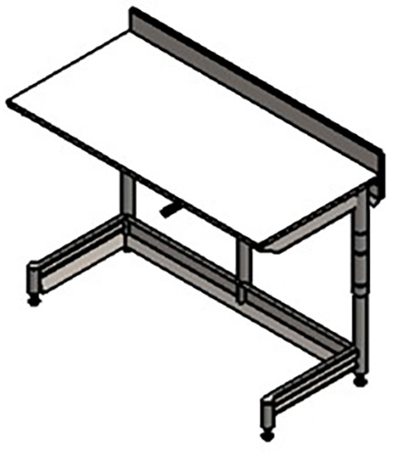 Table de découpe réglable inox adossée