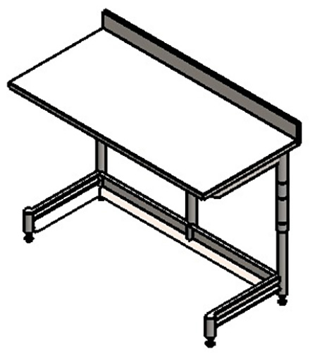 Table réglable inox adossée